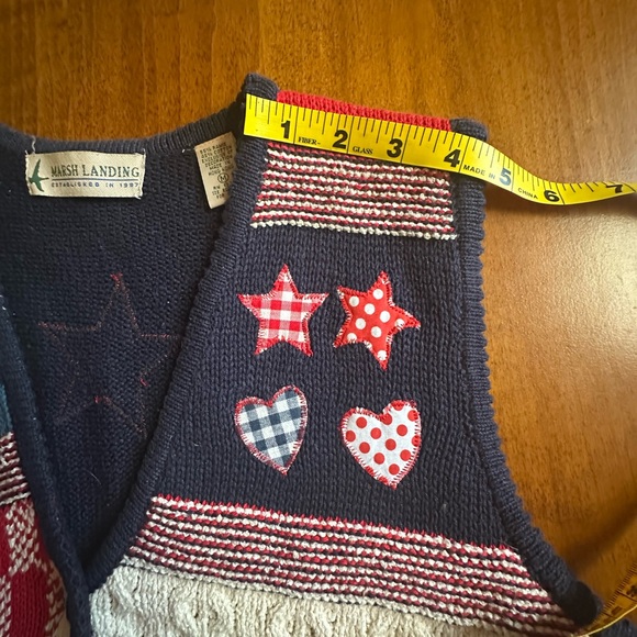 Marsh Landing•button-down sweater vest•size medium•cotton•patchwork/knit/quilt - Picture 10 of 14